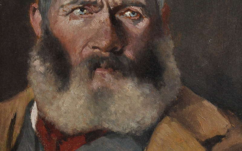 Giovanni Fattori - Ritratto di buttero - 1882-1885 olio su tavola - 40x 30 cm - collezione privata