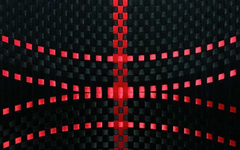 “062 Black and red” 2016 - tecnica personalizzata su telaio cm. 50 x 70