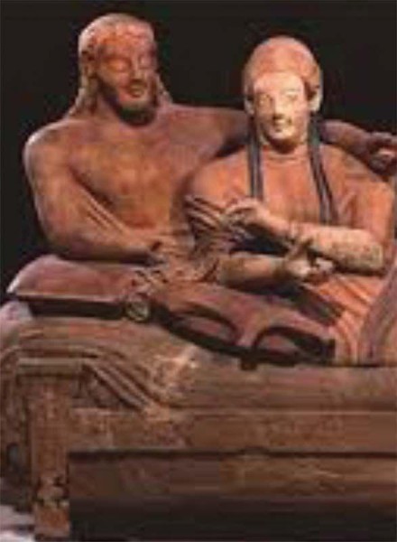 Il Sarcofago degli sposi di Cerveteri e la tomba degli auguri di Tarquinia