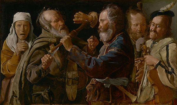 The Musicians' Brawl; Georges de La Tour (French, 1593 - 1652); about 1625 - 1630; Oil on canvas; 85.7 × 141 cm (33 3/4 × 55 1/2 in.); 72.PA.28