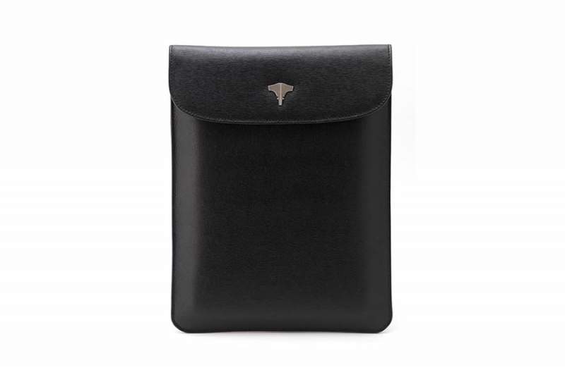 Tablet Bag Real Leather Saffiano Black