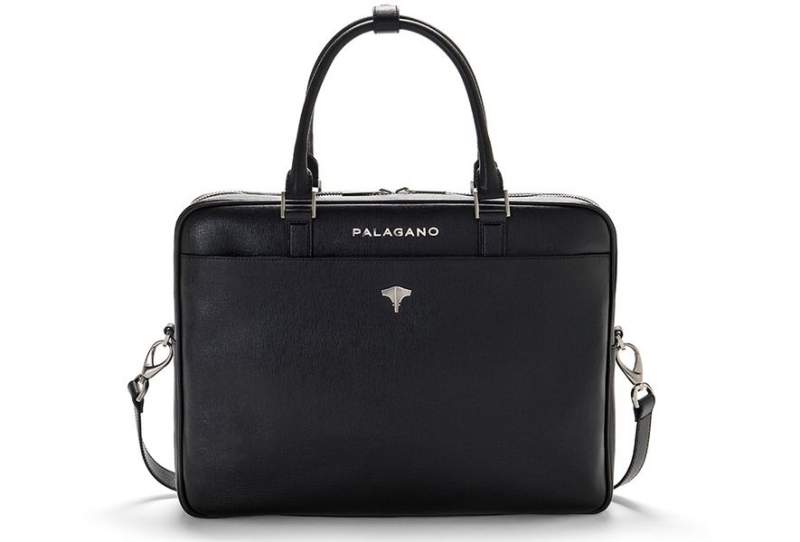 Briefcase Real Leather Saffiano Black